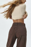 Dark Chocolate Wide-Leg Jeans