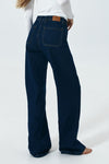 Blue WIDE LEG MID-RISE, FULL LENGTH Jeans