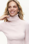 Powder Pink Fine Ribbed Turtleneck