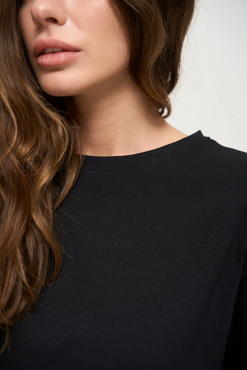 Black Oversized Roll Up Sleeve T-Shirt - SOLMAR