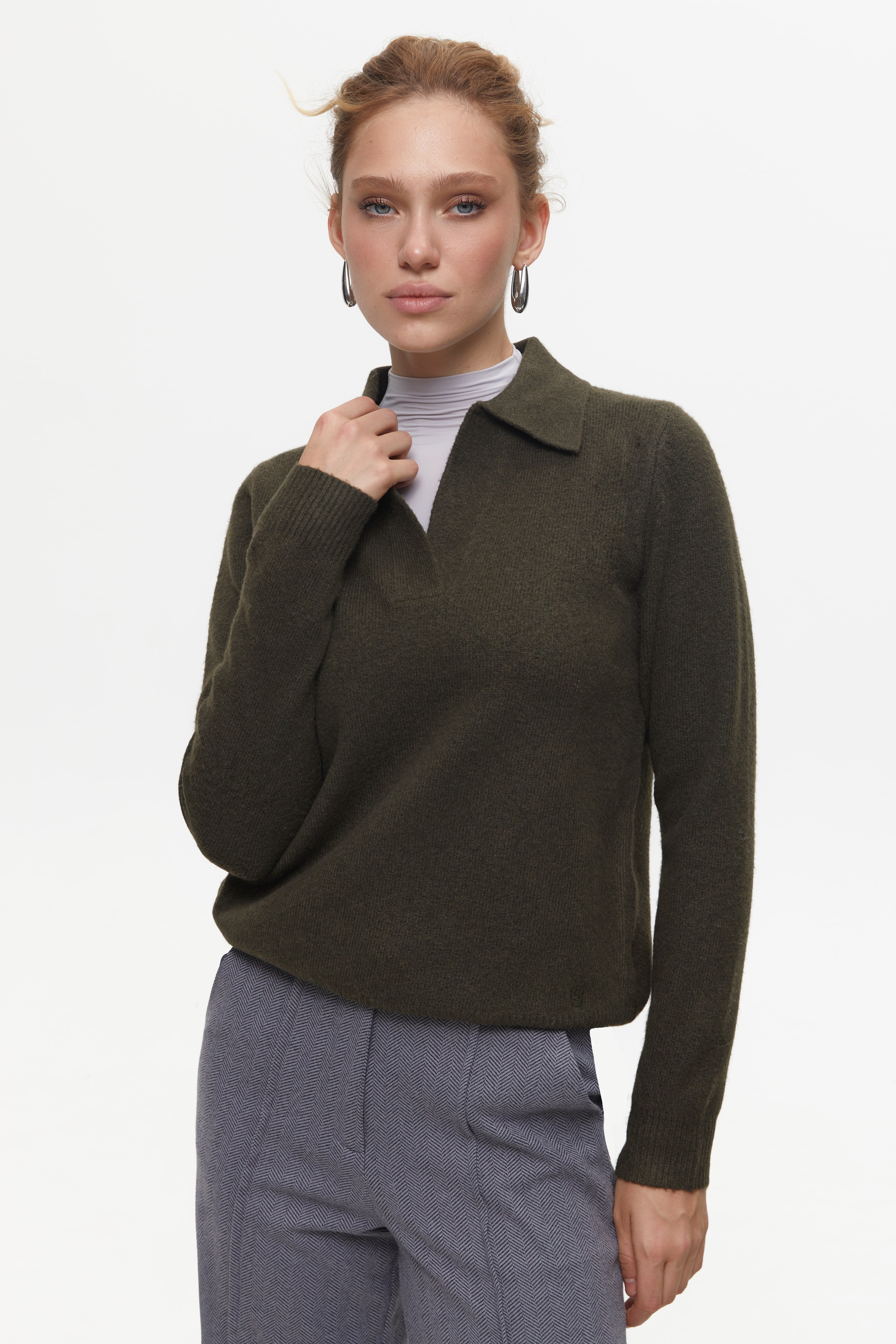 Green Polo Sweater