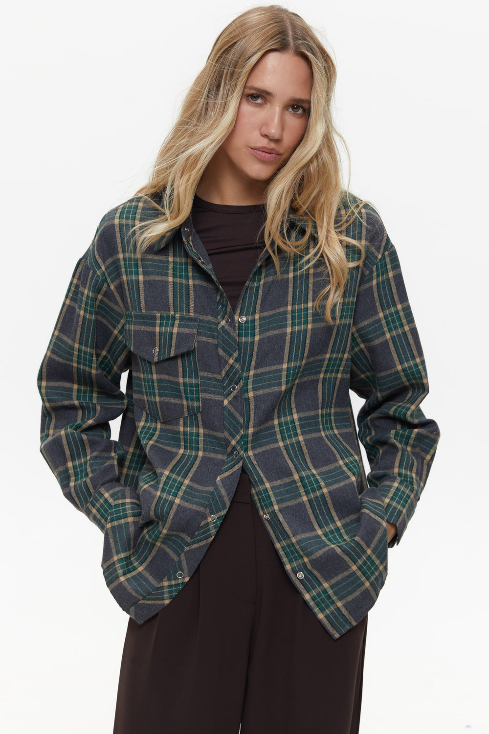 Green Large Check Shirt