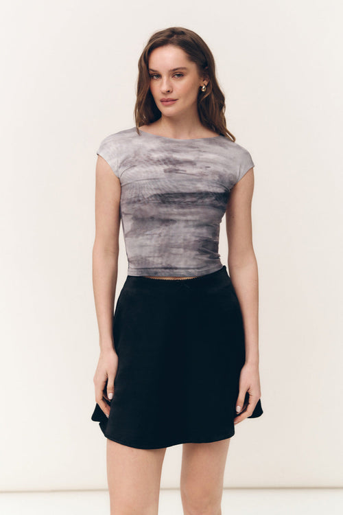 Grey Gradient Effect Mesh T-shirt - SOLMAR