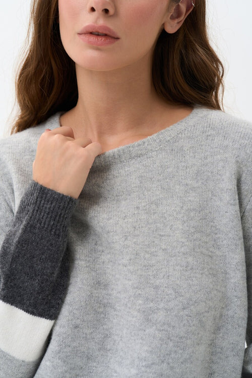 Grey sweater color block - SOLMAR