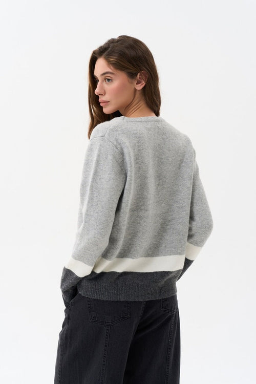 Grey sweater color block - SOLMAR