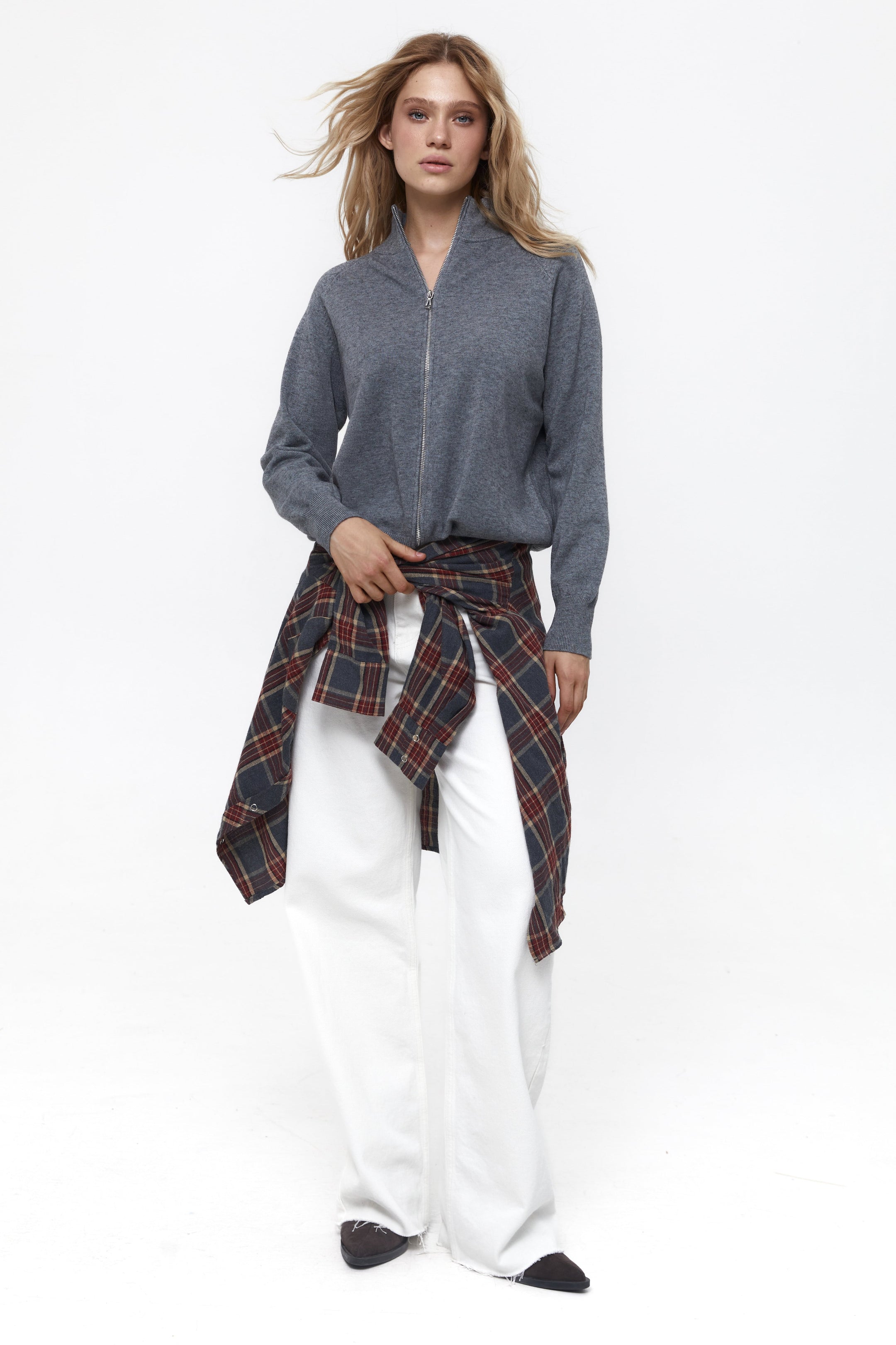 Grey Soft Knit Cardigan