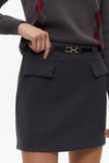 Grey Skirt with Pocket Detail