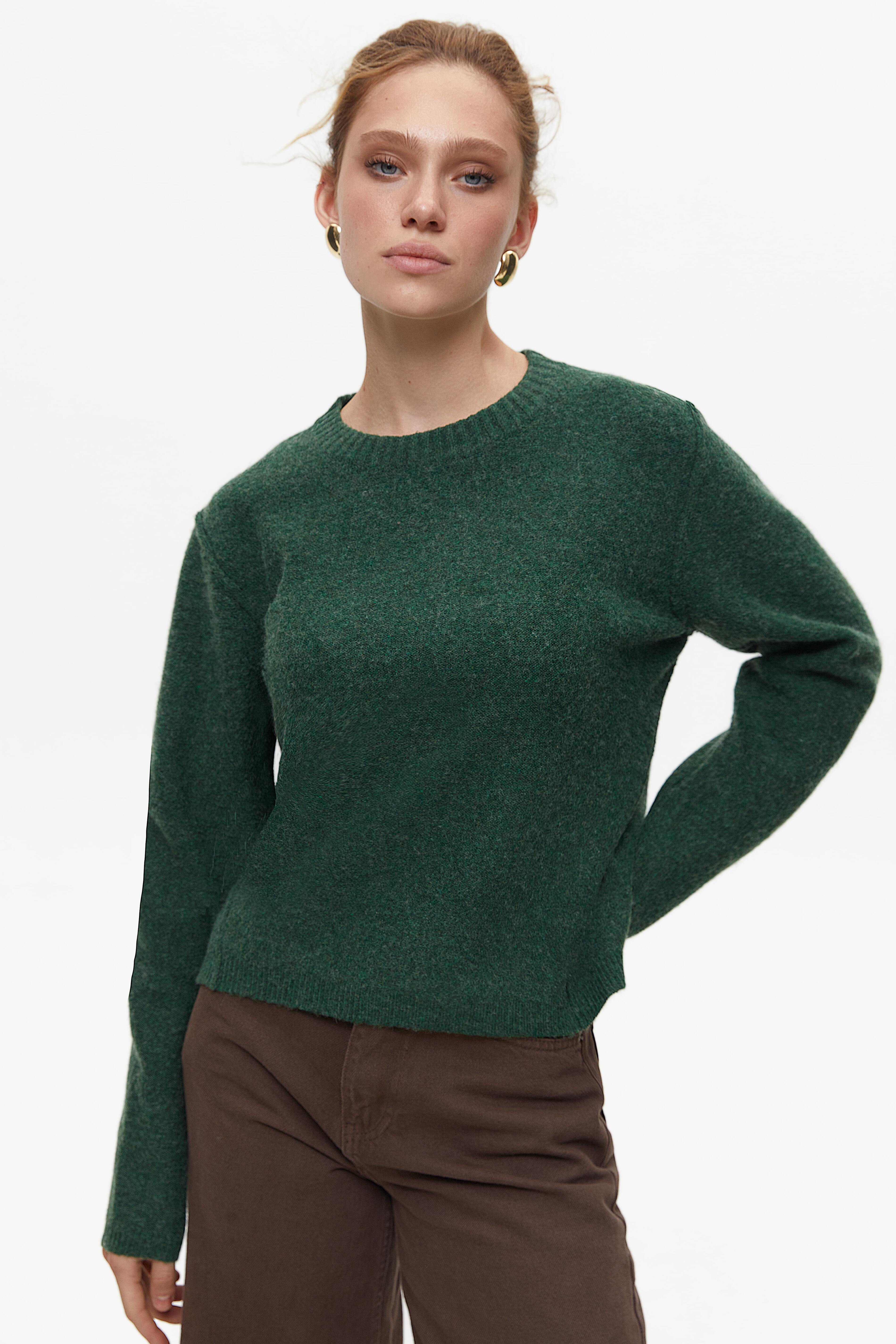 Green Crop Sweater