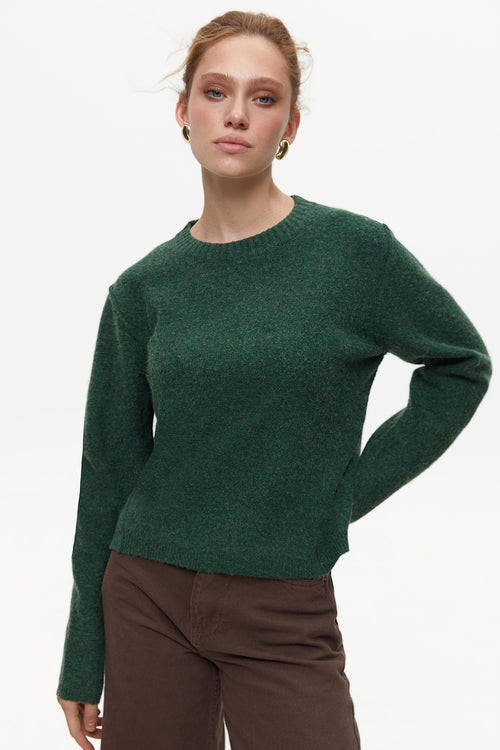 Green Crop Sweater