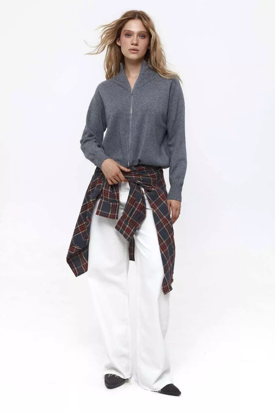 Grey Soft Knit Cardigan