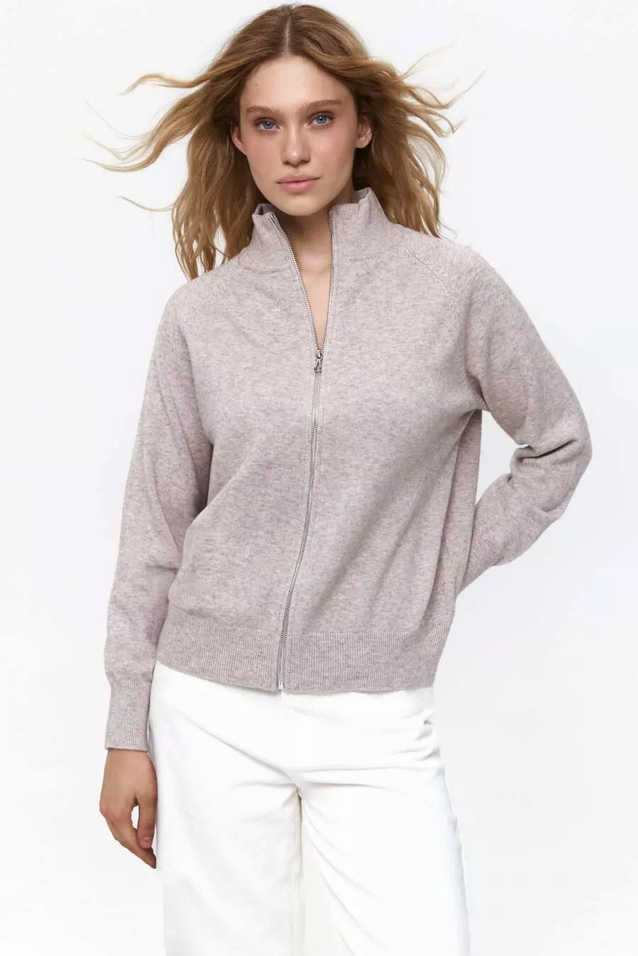 Beige Soft Knit Cardigan