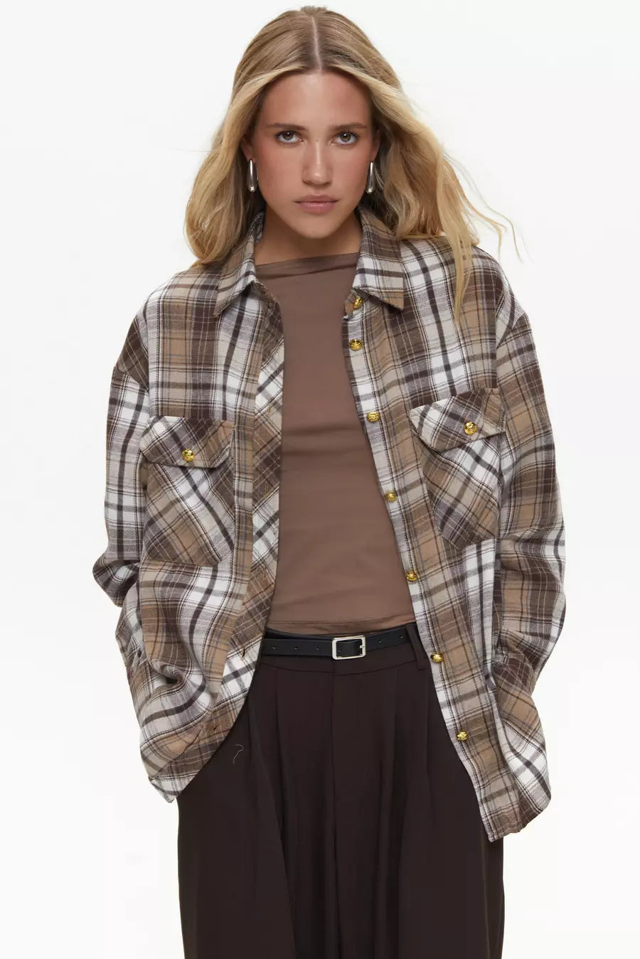 Checkered shirt in color brown