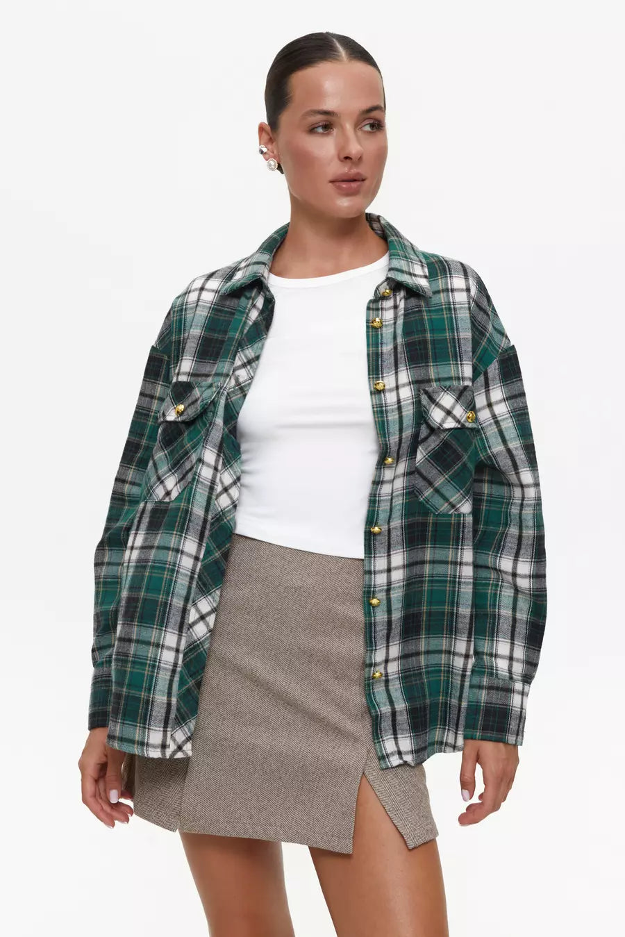 Checkered shirt in color green