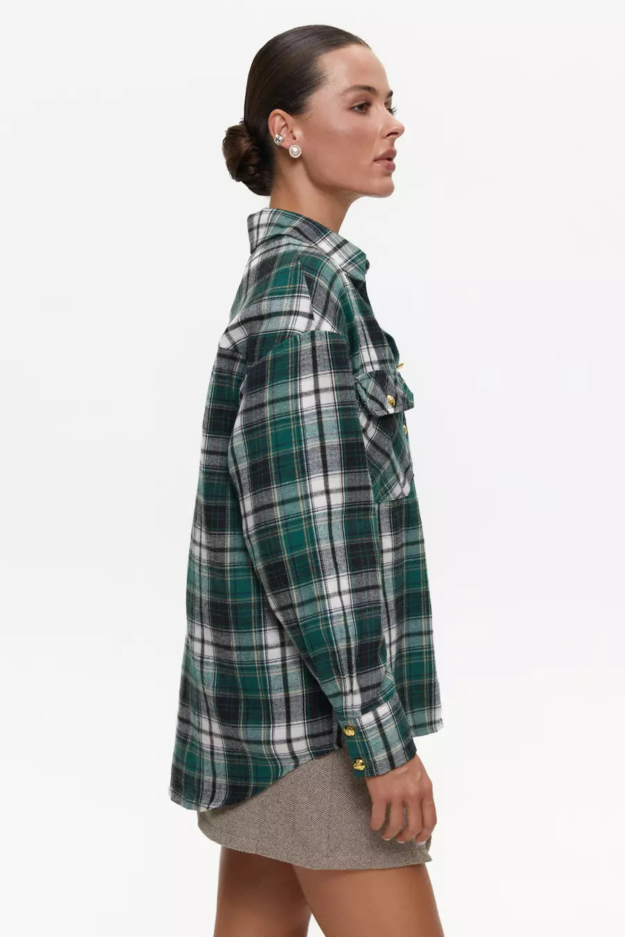 Checkered shirt in color green