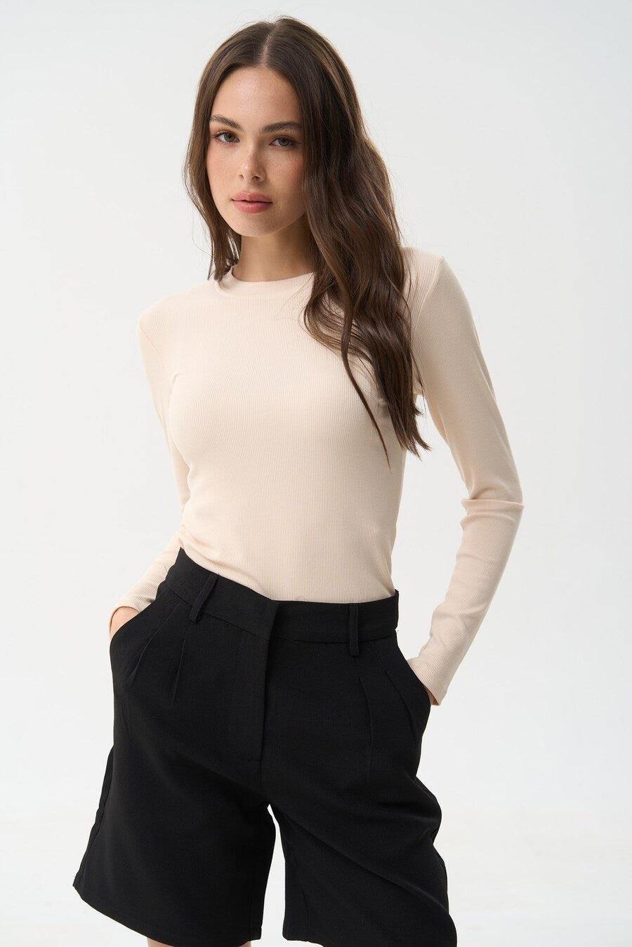 Milk Long Sleeve Viscose Shirt - SOLMAR