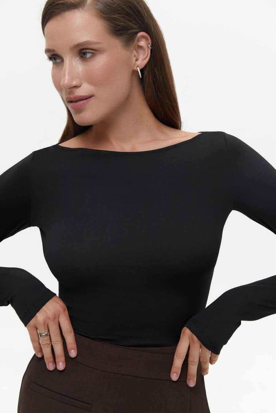 NEW Black Basic Long Sleeve Top