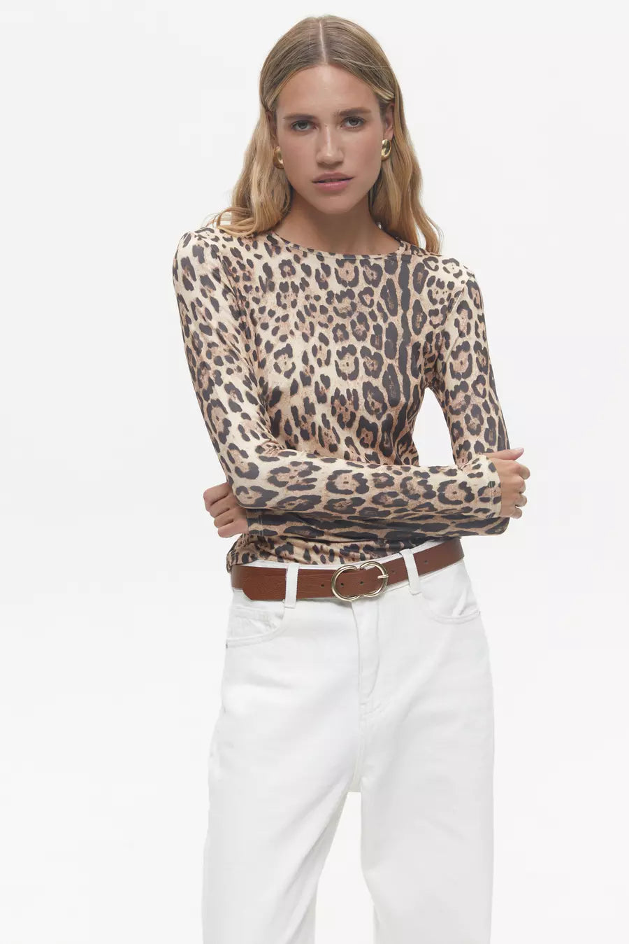 Animal Print Long Sleeve Top