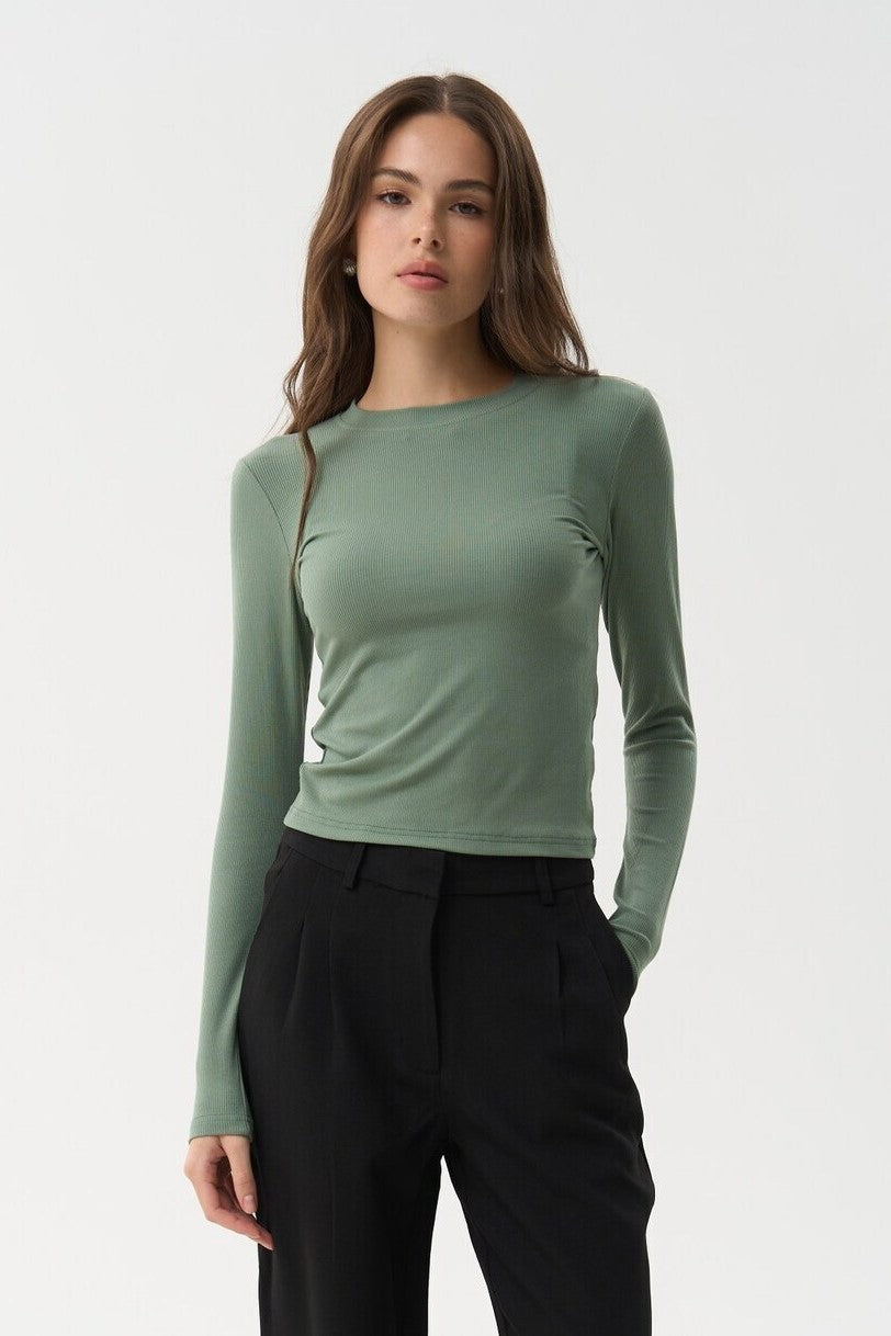 Green Long Sleeve Viscose Shirt - SOLMAR