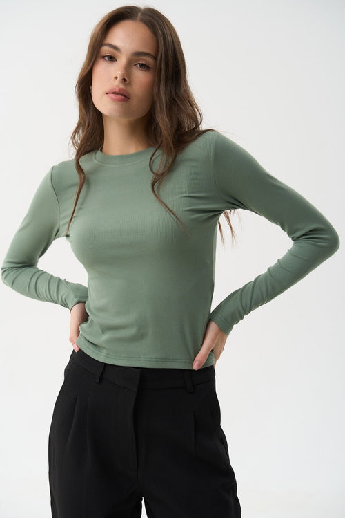 Green Long Sleeve Viscose Shirt - SOLMAR