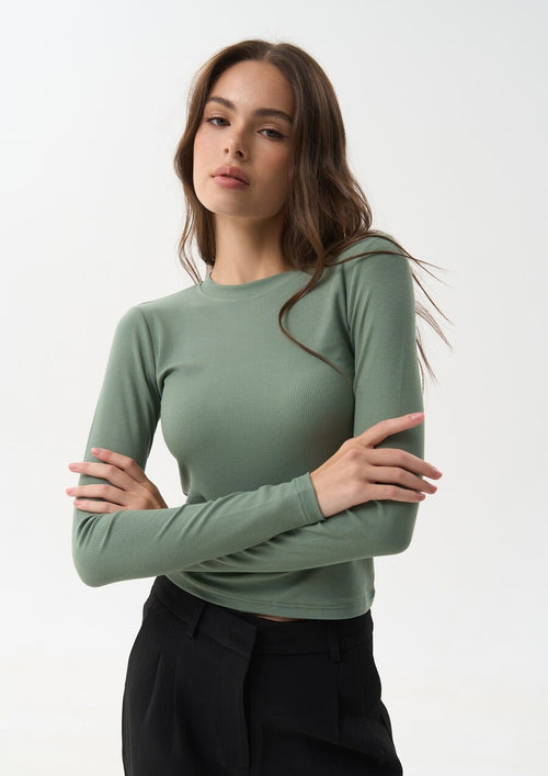 Green Long Sleeve Viscose Shirt - SOLMAR