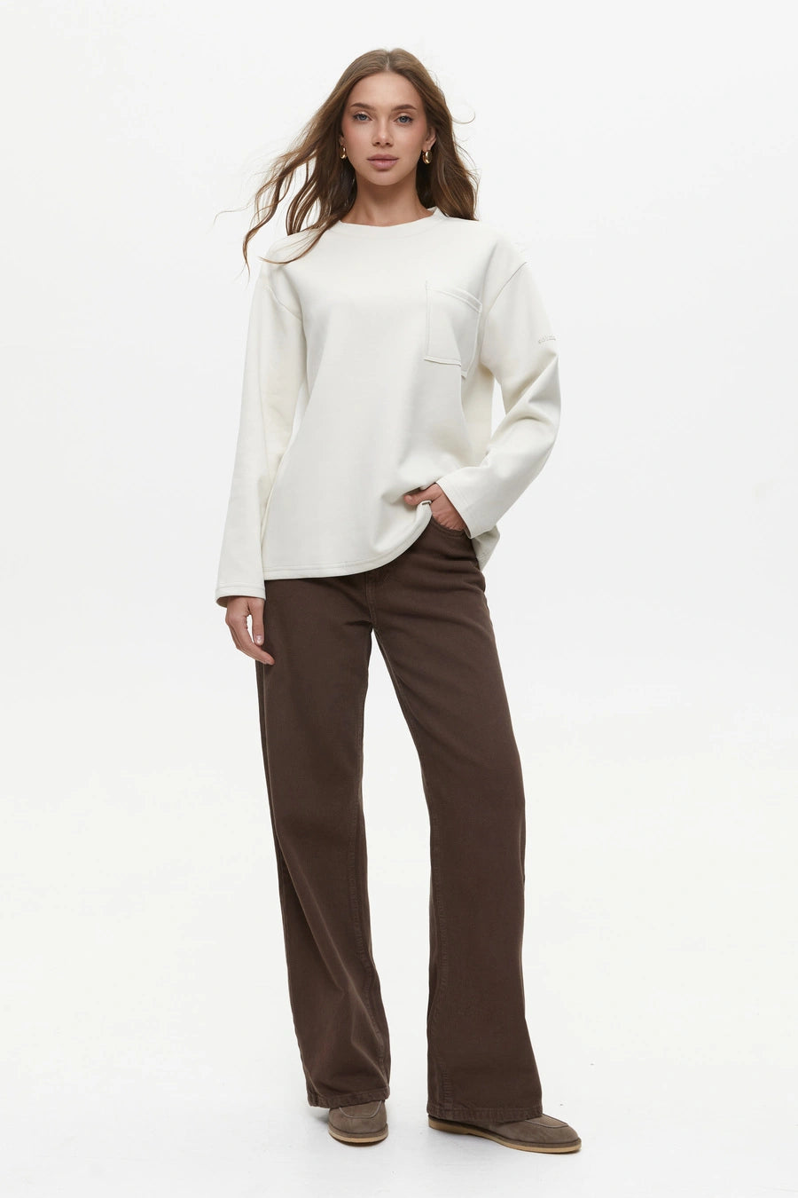 Milk Oversized Long Sleeve Top