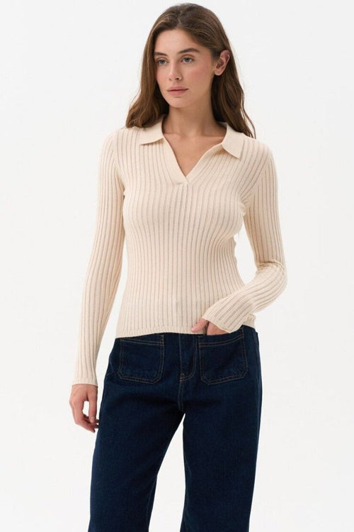 Sweater polo in color milk - SOLMAR