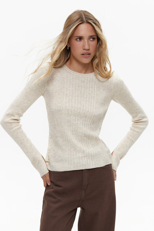 Milk Jumper with Side Buttons