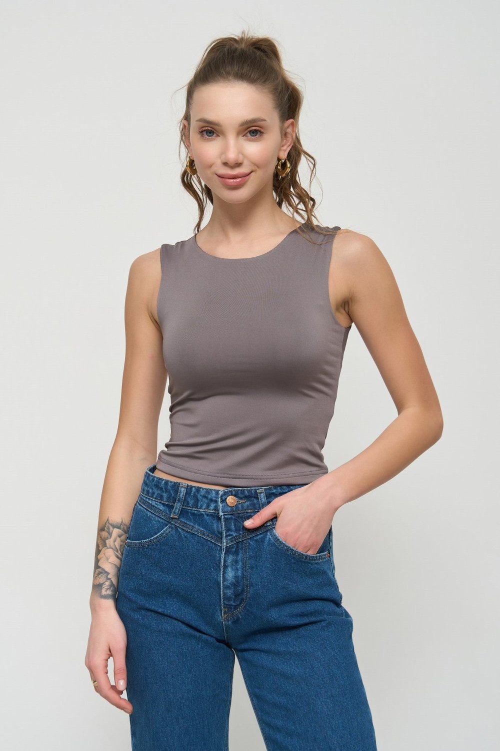 Grey Basic Tank Top - SOLMAR