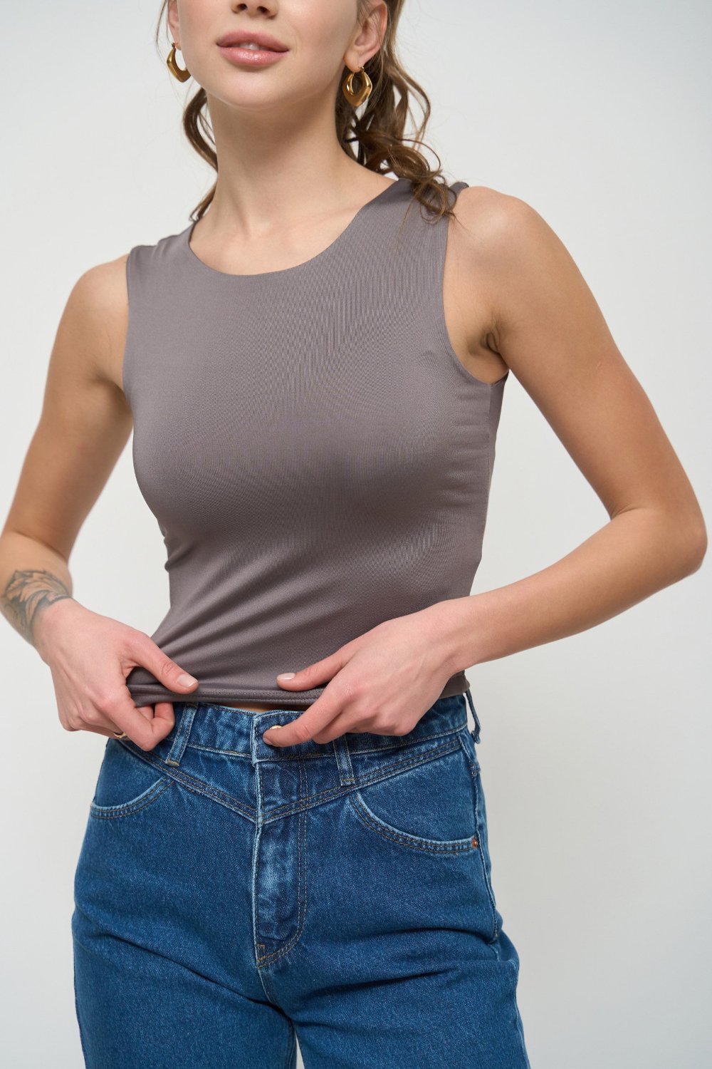 Grey Basic Tank Top - SOLMAR