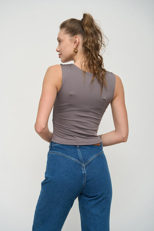 Grey Basic Tank Top - SOLMAR