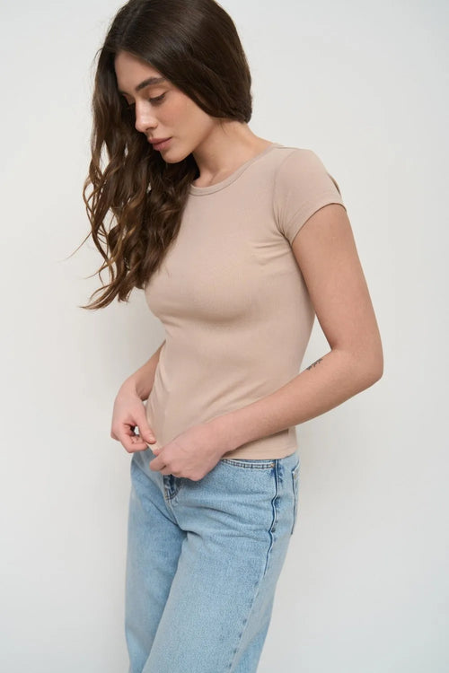 Beige Slim Fit T-Shirt - SOLMAR