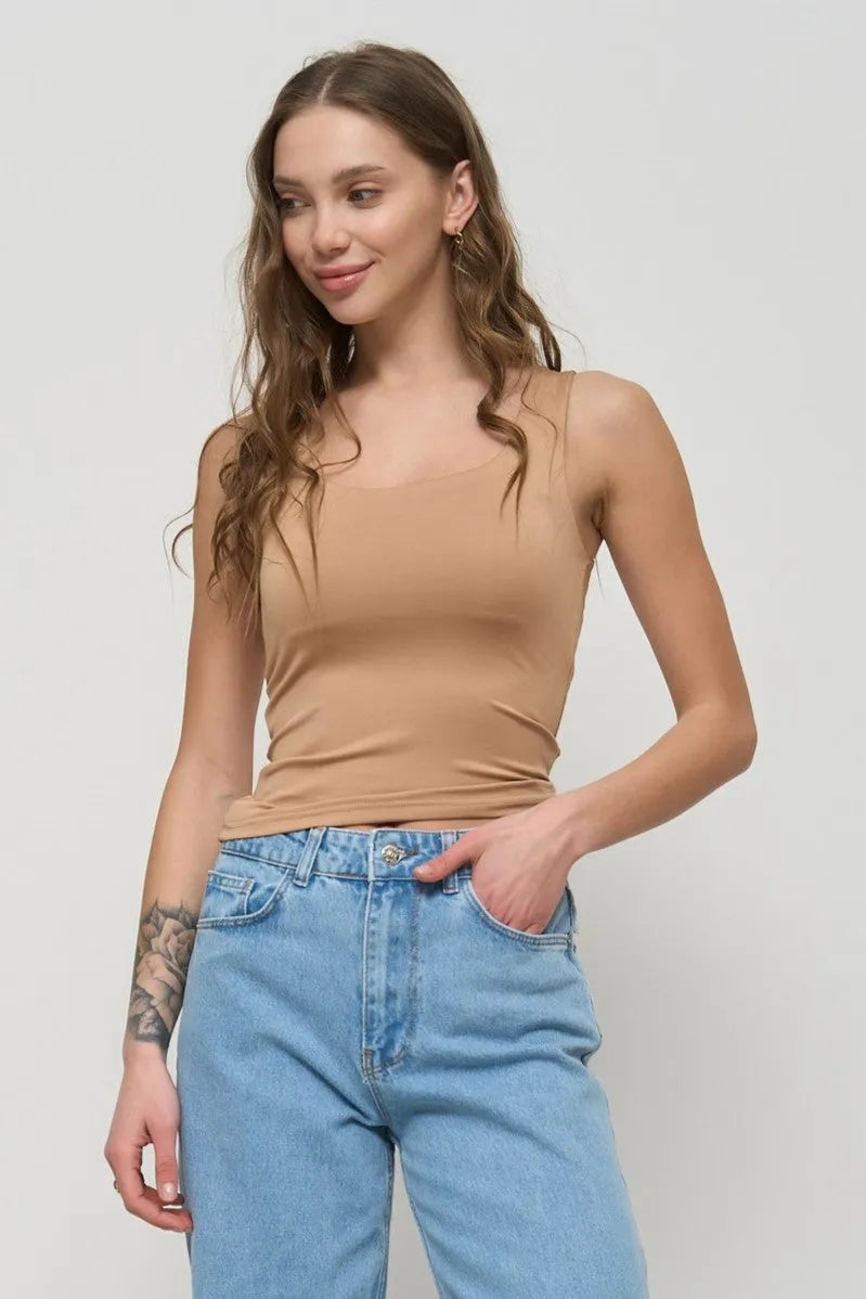 Basic tank top, Beige