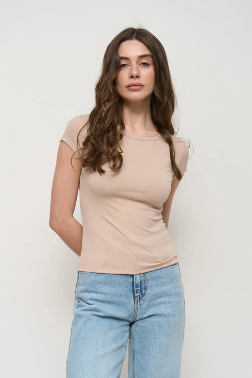 Beige Slim Fit T-Shirt - SOLMAR