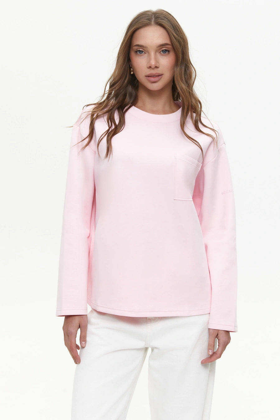 Pink Oversized Long Sleeve Top