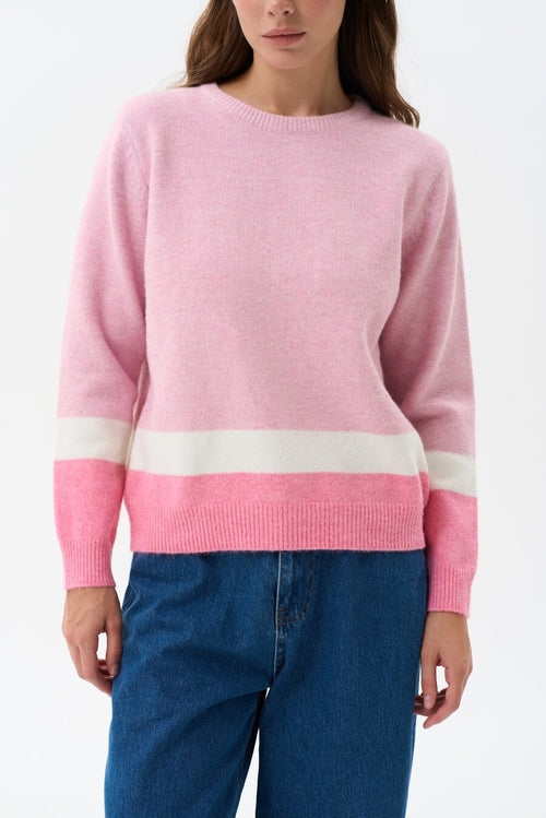 Pink sweater color block - SOLMAR