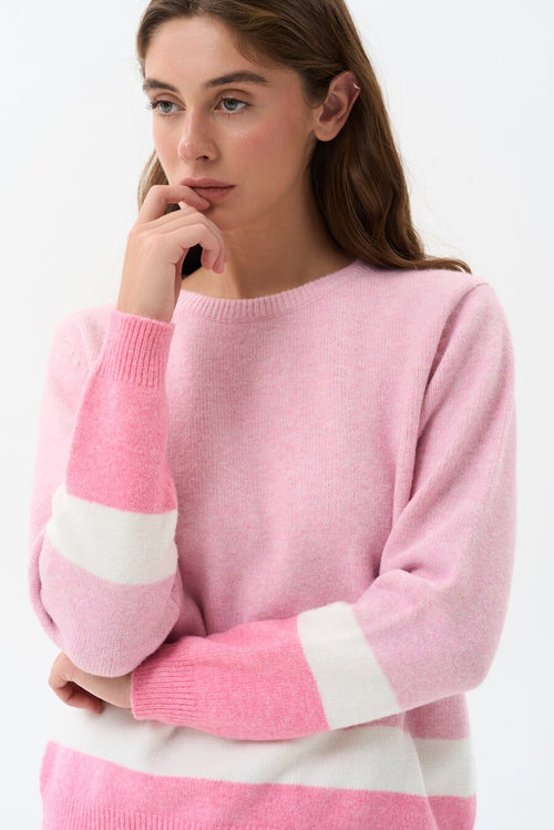 Pink sweater color block - SOLMAR