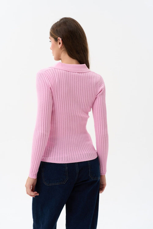 Sweater polo in color pink - SOLMAR