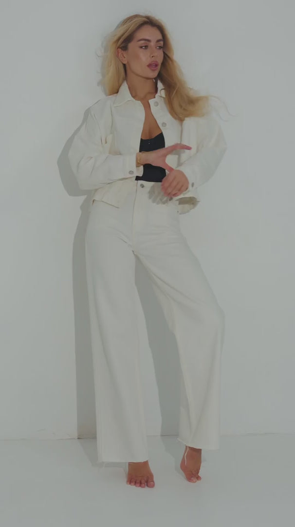 WIDE-LEG jeans, Milk