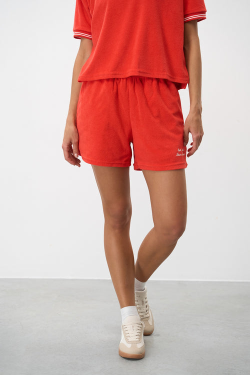 Red Polo Set T-shirt with Shorts