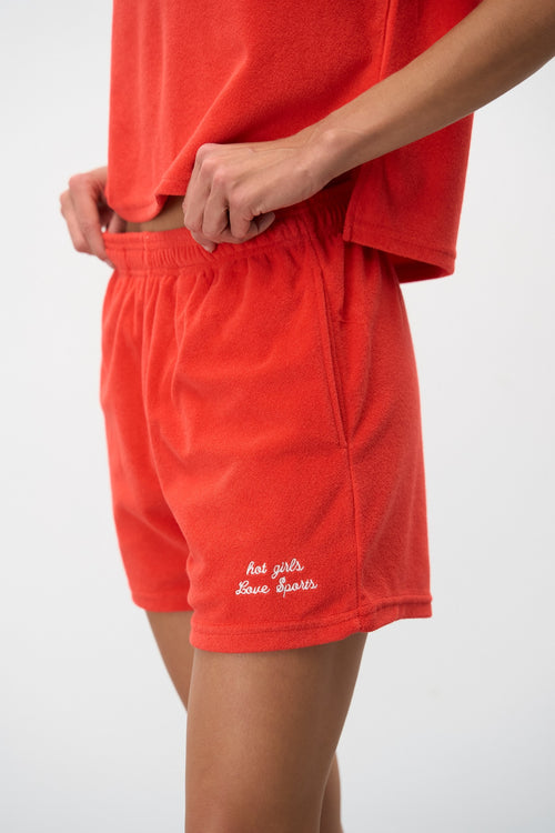 Red Polo Set T-shirt with Shorts