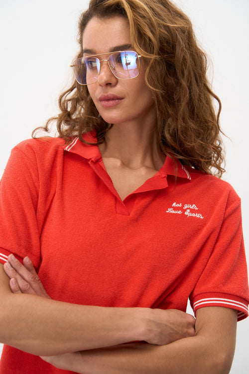Red Polo Set T-shirt with Shorts