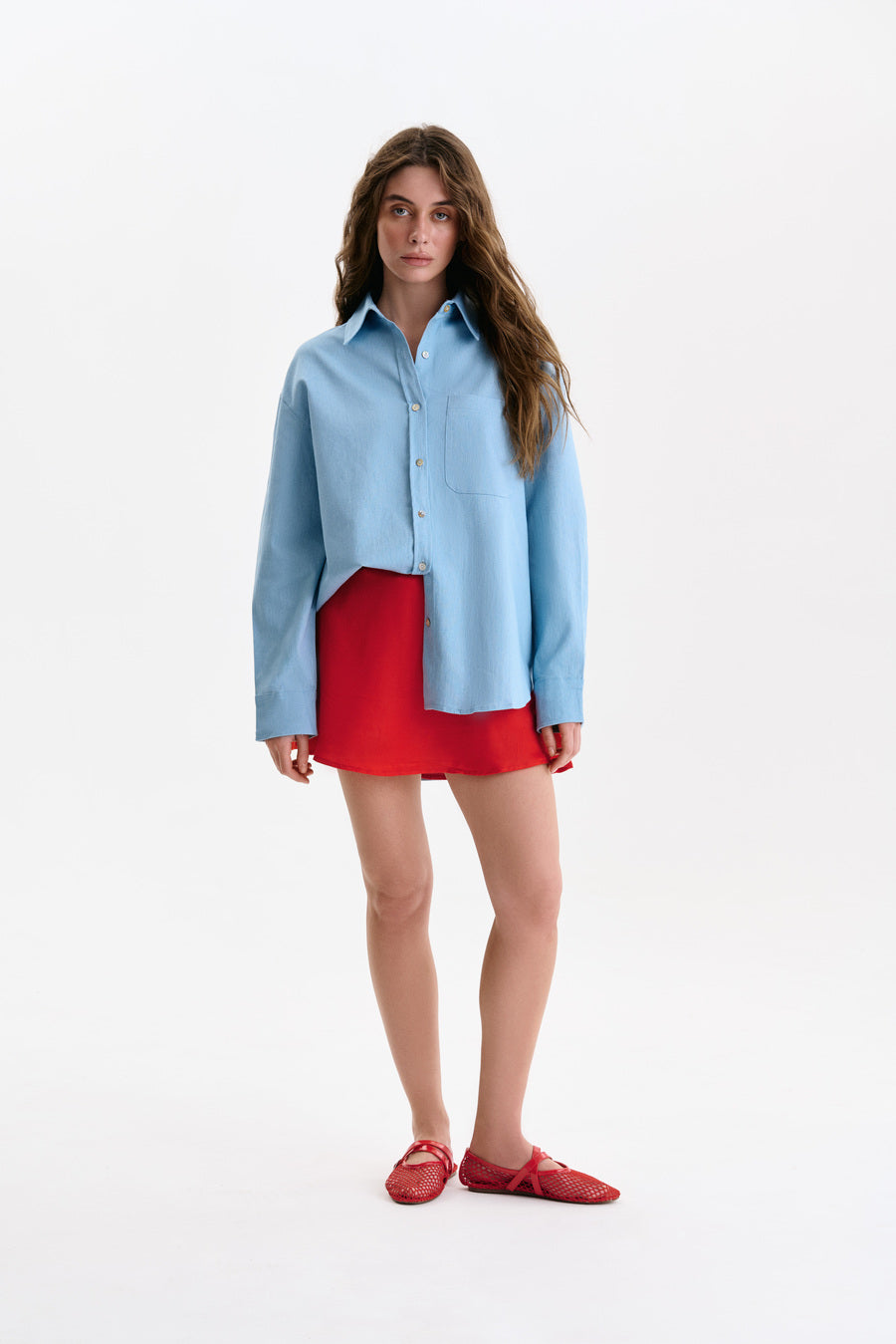 NEW Red Satin Mini Skirt - SOLMAR