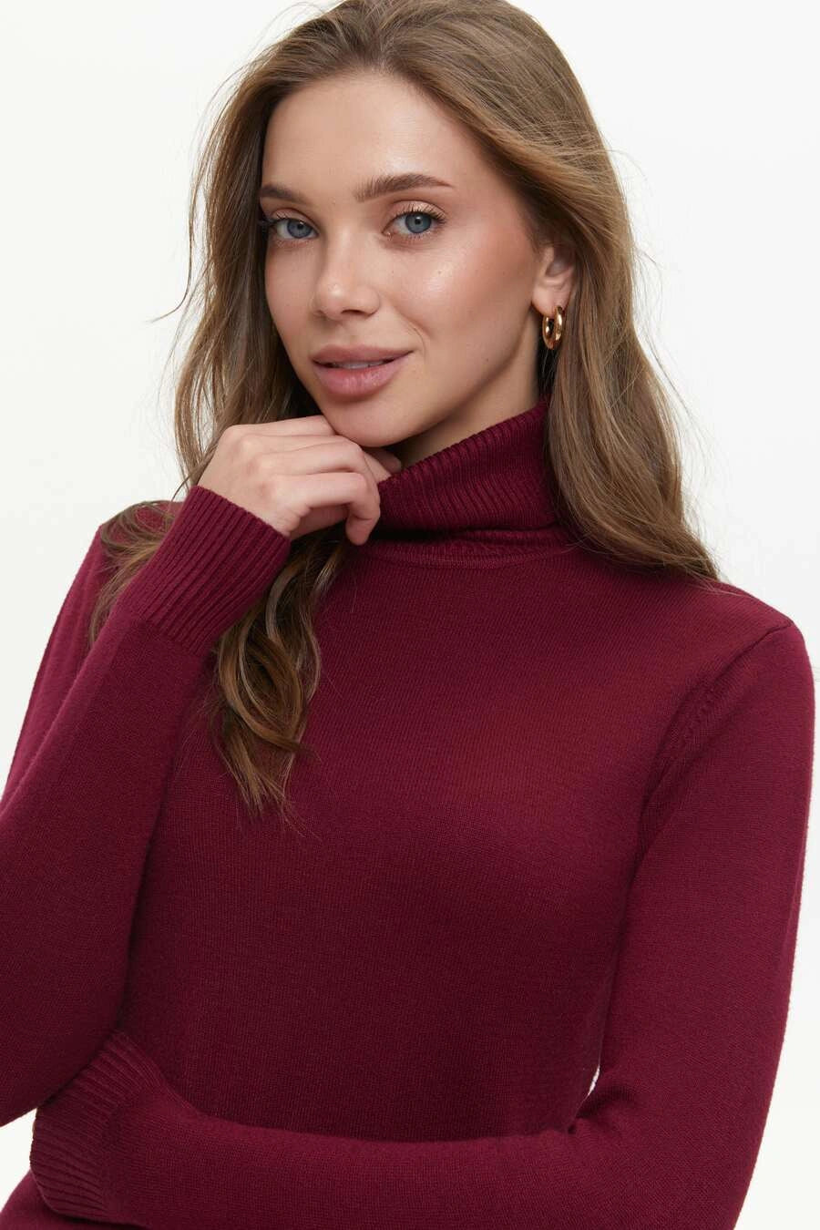 Burgundy Basic Knit Turtleneck Sweater