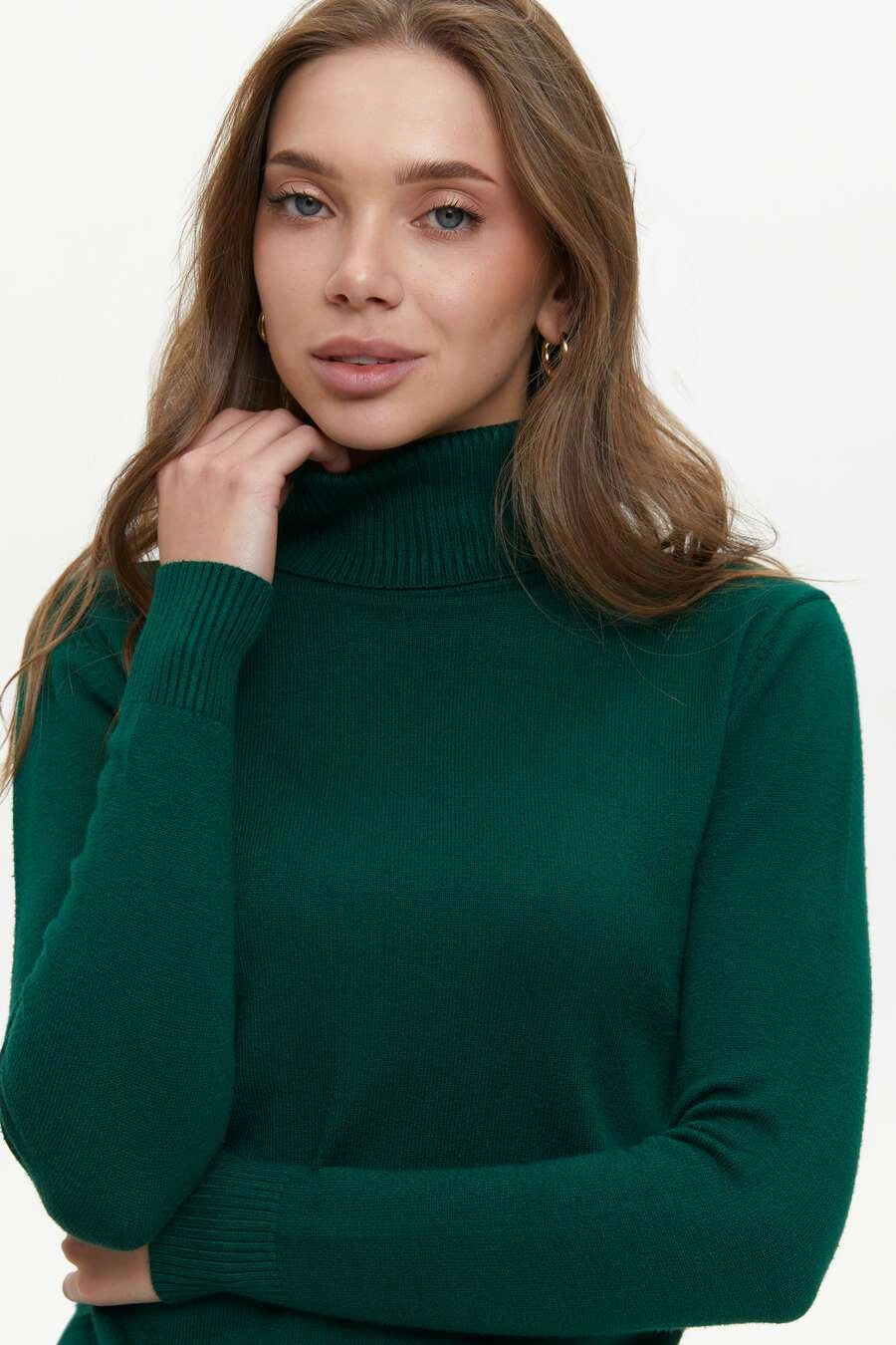 Green Basic Knit Turtleneck Sweater