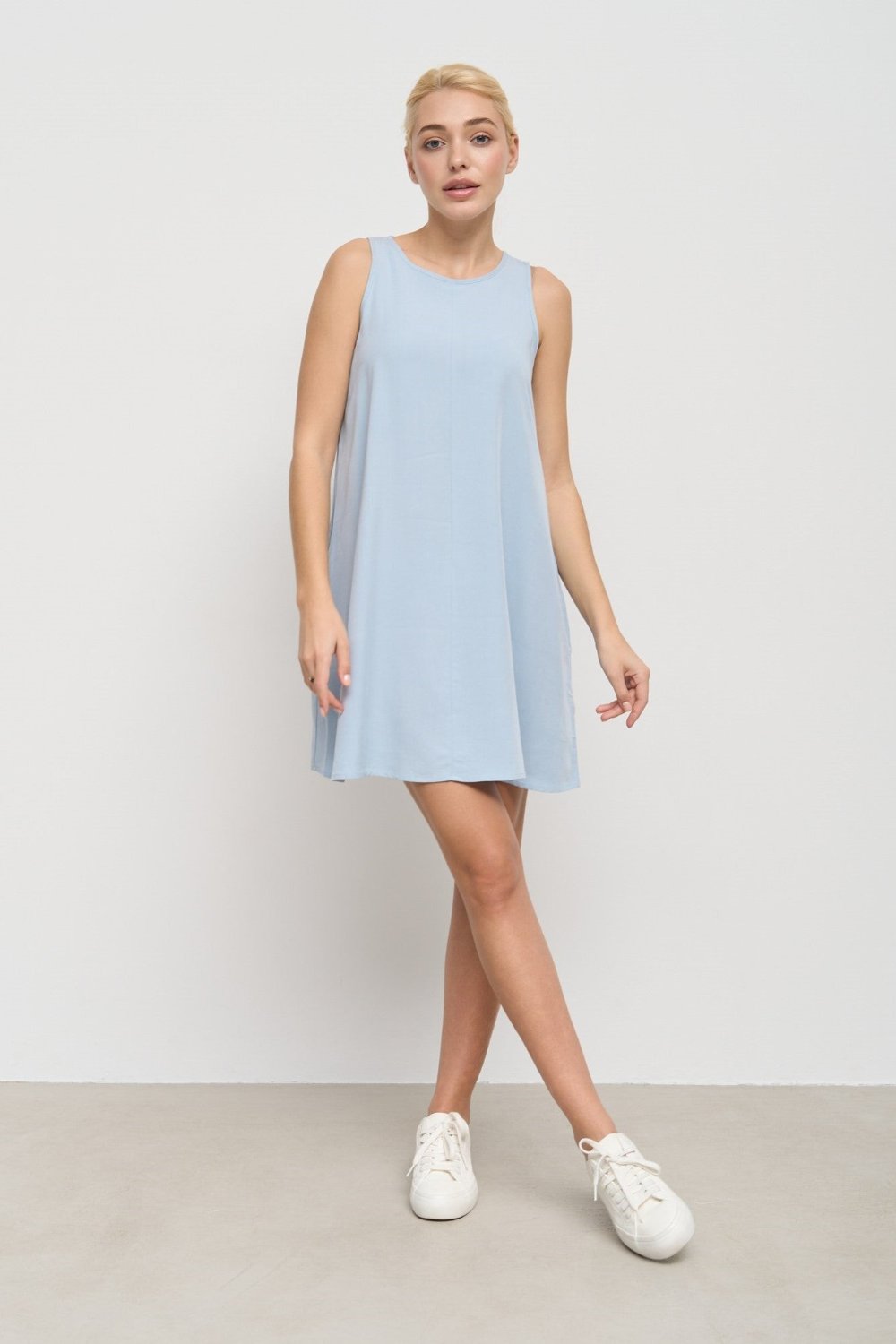 Blue Dress with Pockets - SOLMAR