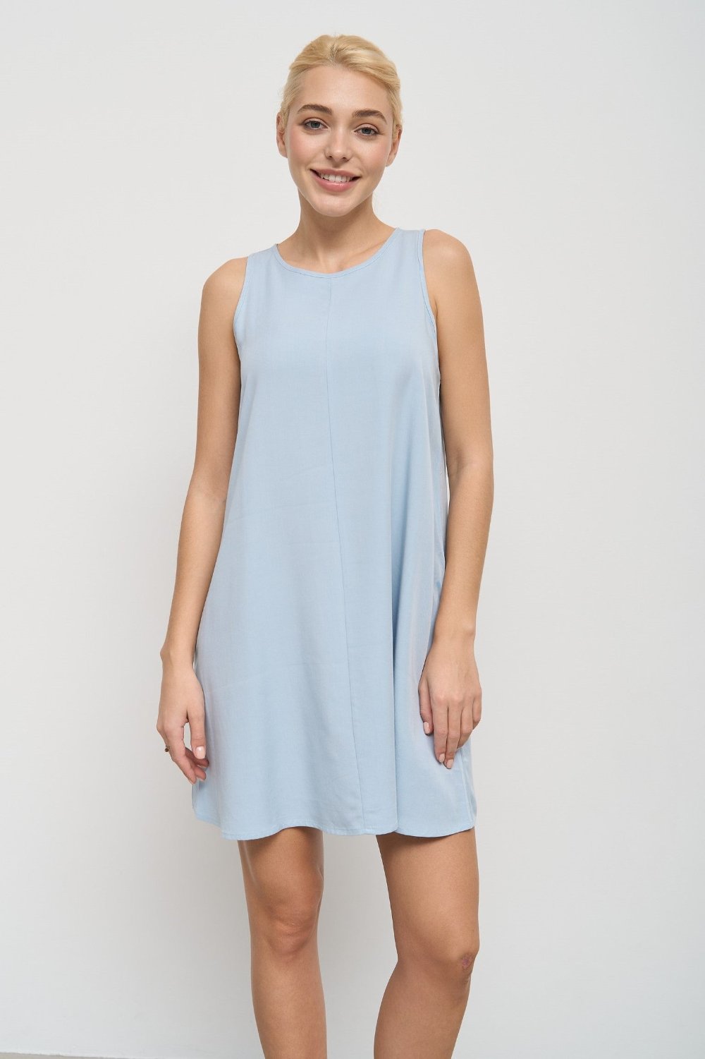 Blue Dress with Pockets - SOLMAR