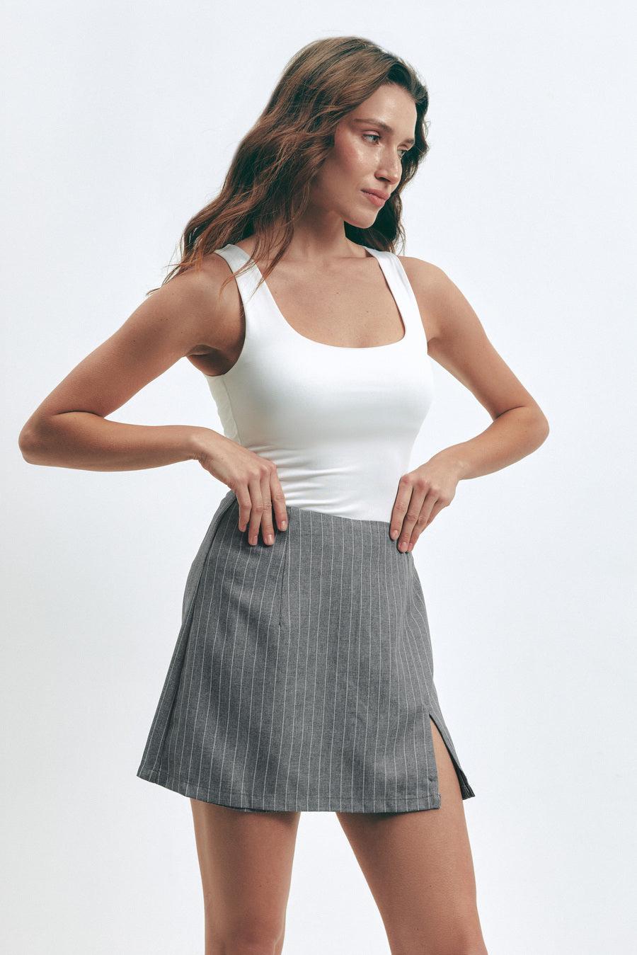 White Basic Tank Top - SOLMAR