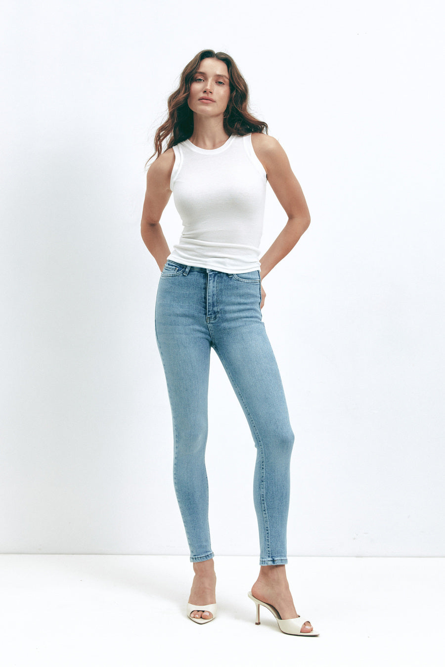 White Sleeveless Ribbed Top - SOLMAR