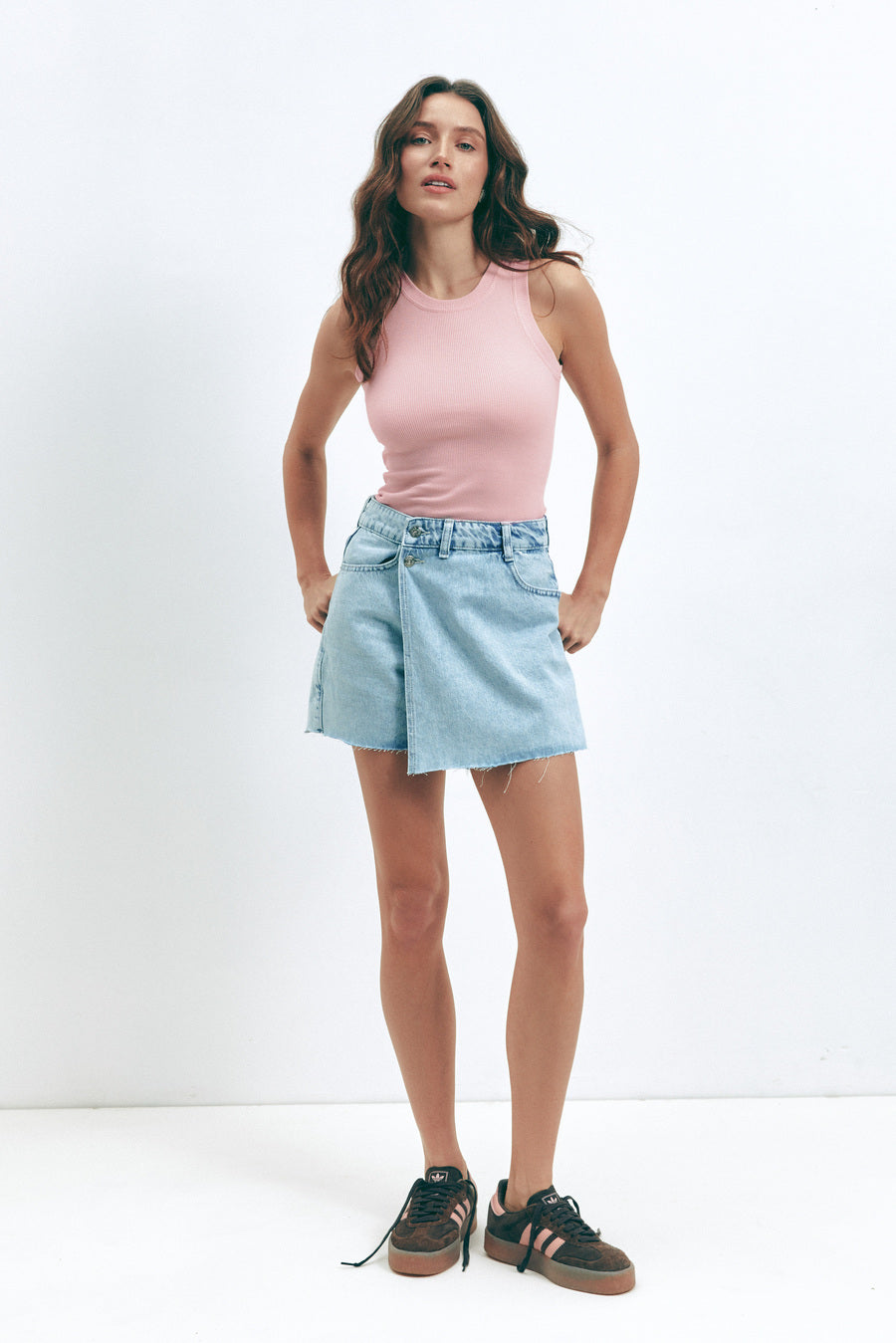 Pink Sleeveless Ribbed Top - SOLMAR