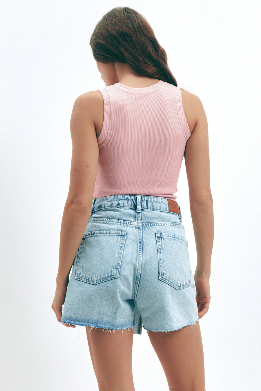 Pink Sleeveless Ribbed Top - SOLMAR